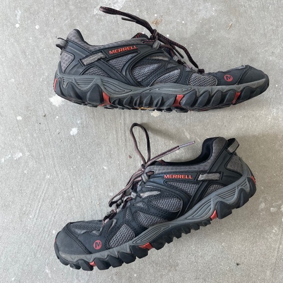 Merrell All Out Blaze Aero‎ Sport Hiking Water Shoes Mens 9.5 gray Black Red main image 4